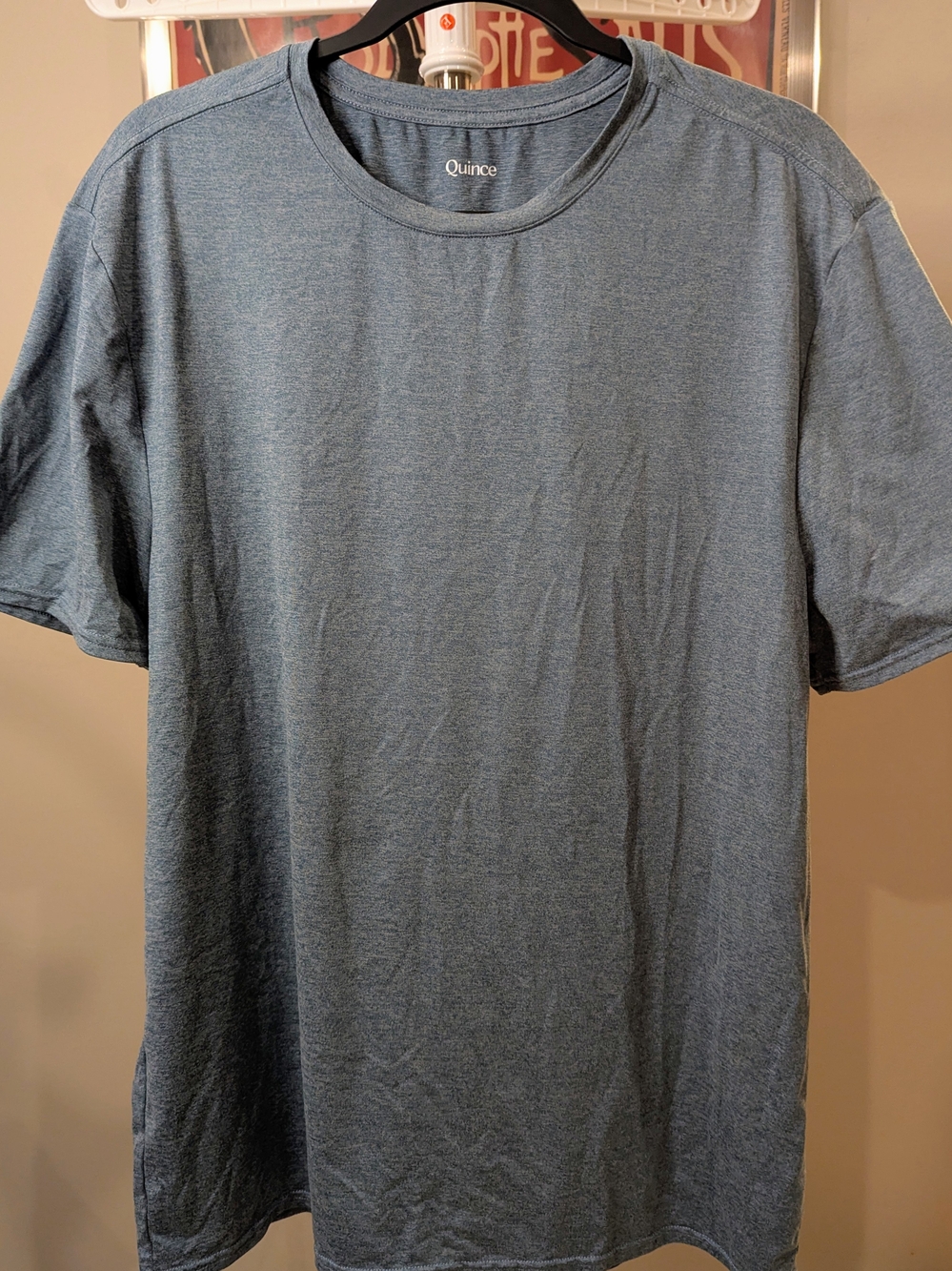 $15 Quince Men's Size L - Flowknit Breeze Performance Tee Heather Sky Blue EUC